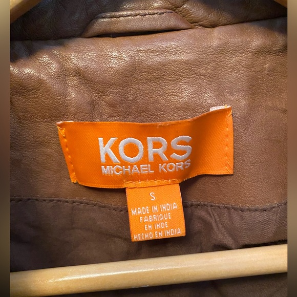 Michael Kors Brown Leather Jacket - New Without Tags - Picture 4 of 6
